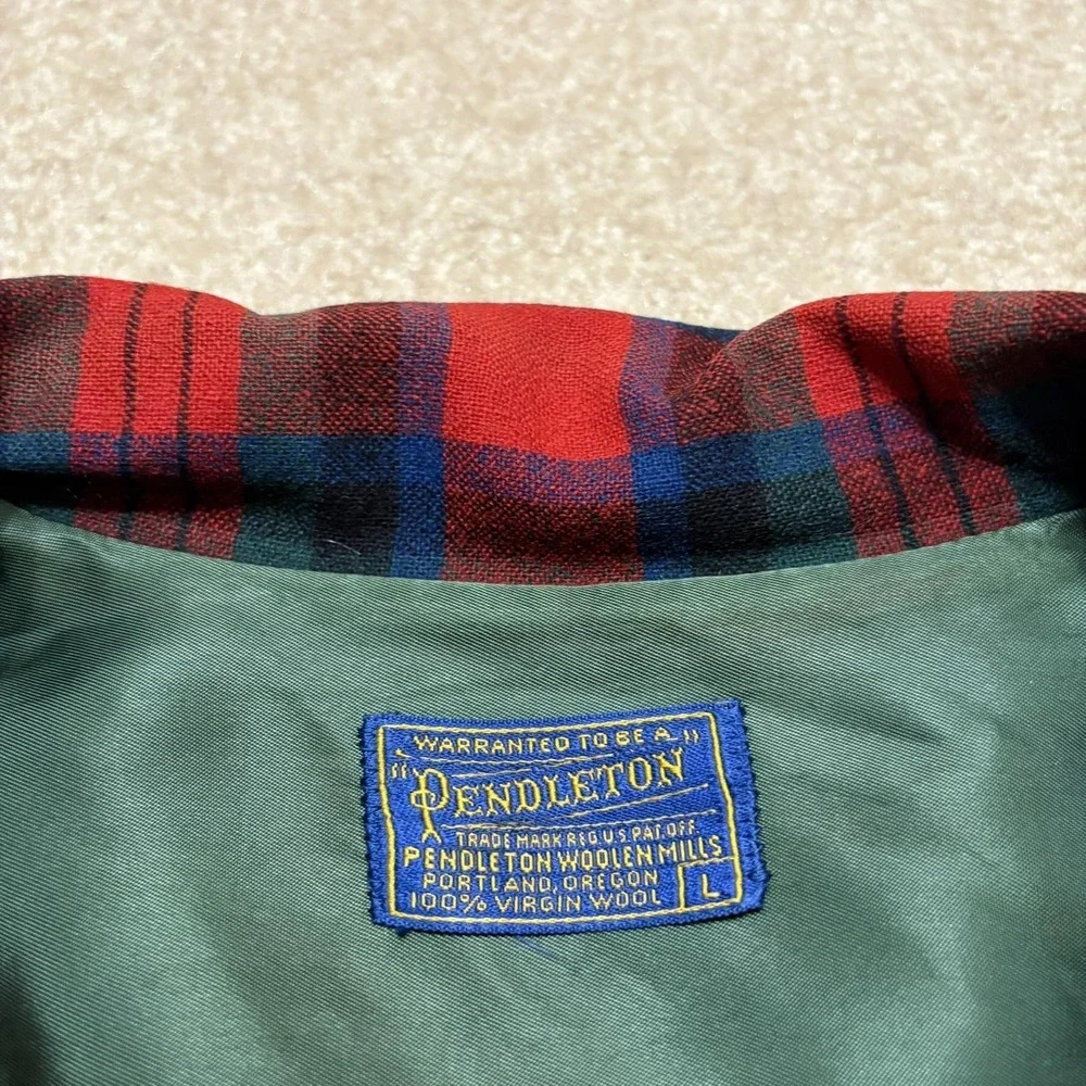Vtg Pendleton Blazer Jacket Mens Large Red Plaid Wool Hunting Sport Coat 50s 60s